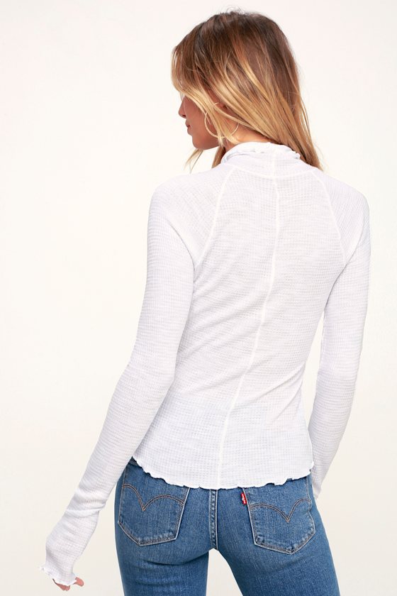 Make it Easy White Thermal Turtleneck Top 4