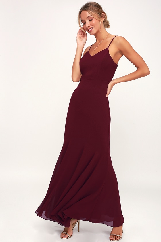 lulus burgundy maxi dress