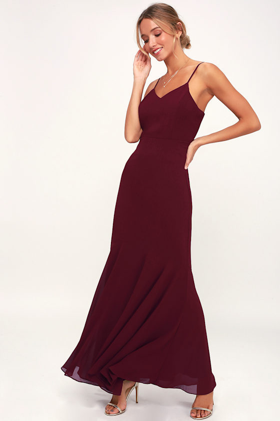 Filide Maxi Dress - Burgundy