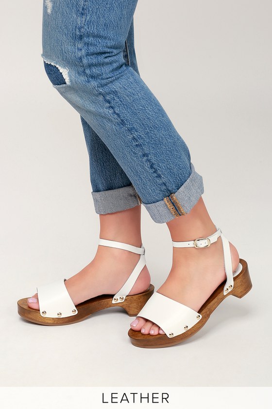 lulus willy cognac leather open toe clog sandals