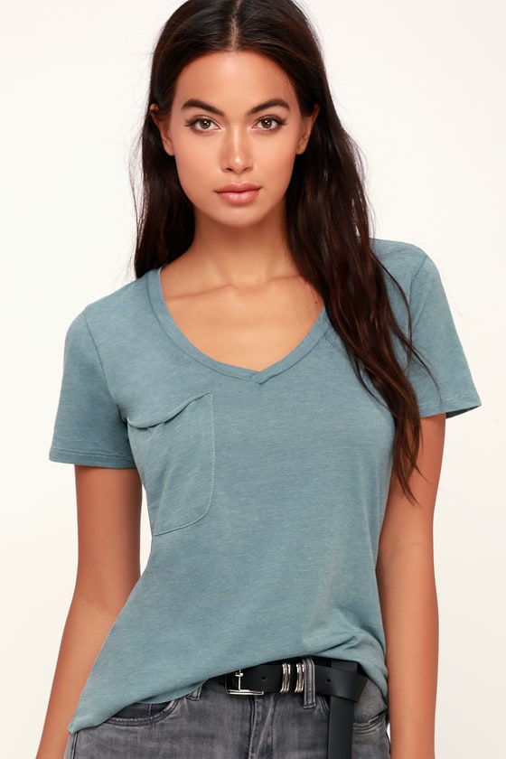 Sea Green Tee - Sea Green Top - Short Sleeve Shirt - T-Shirt - Lulus