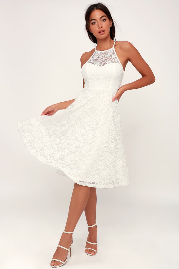 Lovely White Dress - Lace Dress - Midi Dress - Strappy Dress - Lulus Lovely White Dress - Lace Dress - Midi Dress - Strappy Dress - Lulus