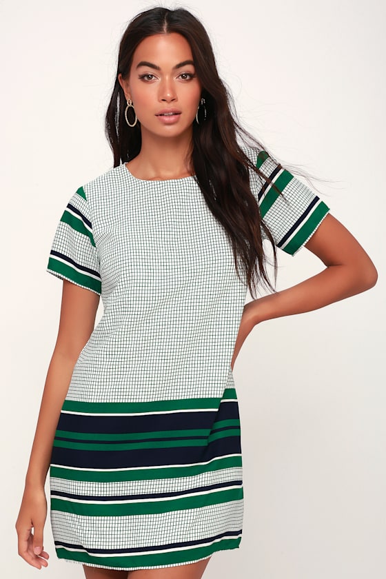 Nikolai Green Print Short Sleeve Shift Dress 2