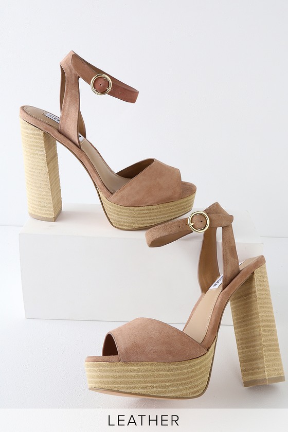 steve madden tan platform sandals