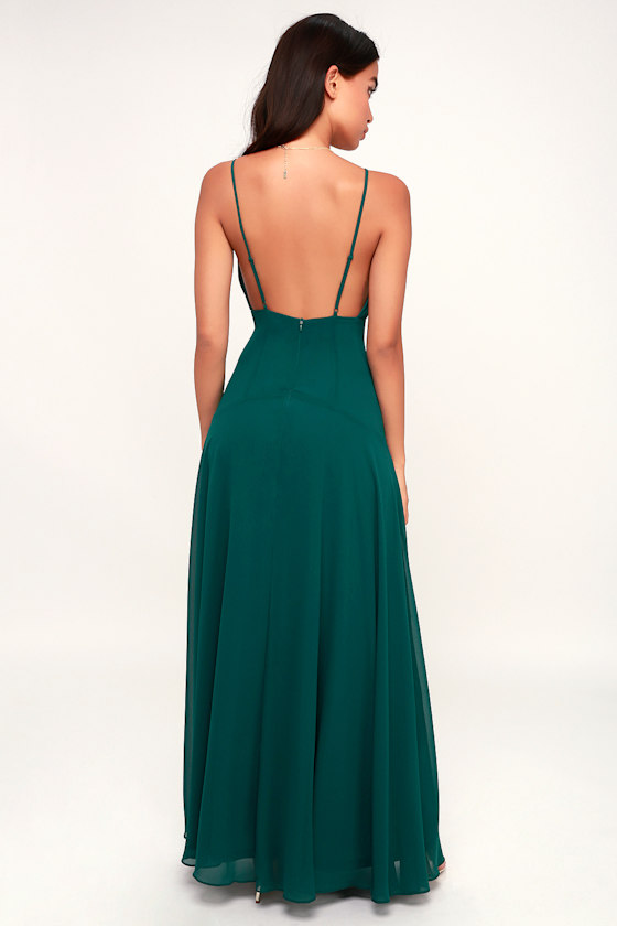 Lovely Still Forest Green Sleeveless Maxi Dress 5