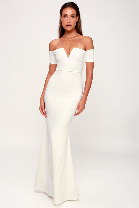 Lynne White Off-the-Shoulder Maxi Dress 5