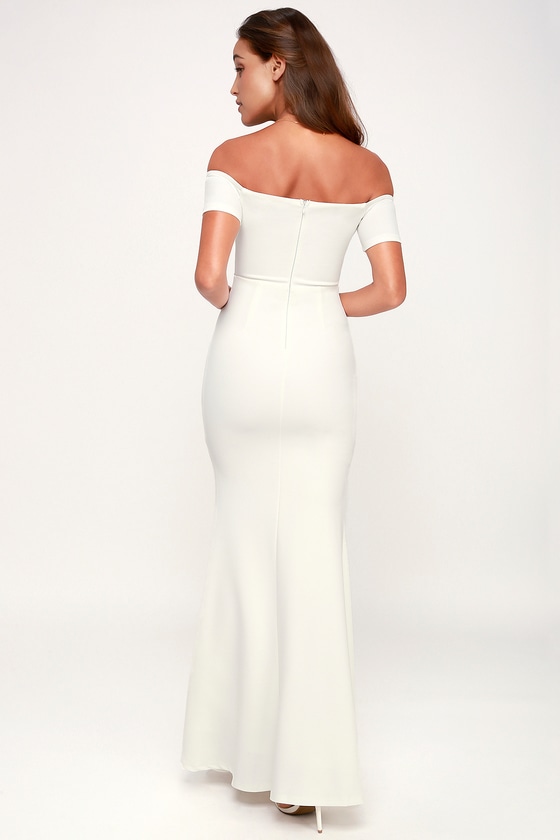 Lynne White Off the Shoulder Maxi Dress