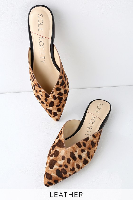 sole society leopard mules