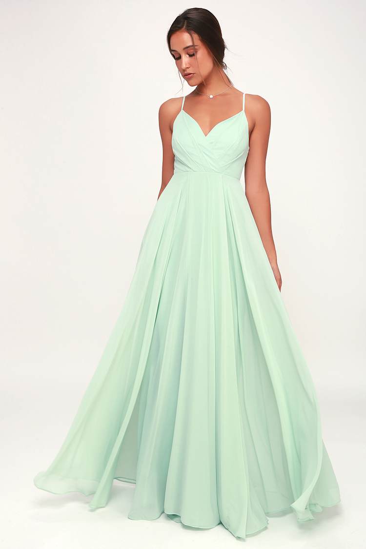 knee length dresses for ladies Gardenia Mint Green Strapless Ruffle Maxi Dress With Corsage – Club L  London main image 1