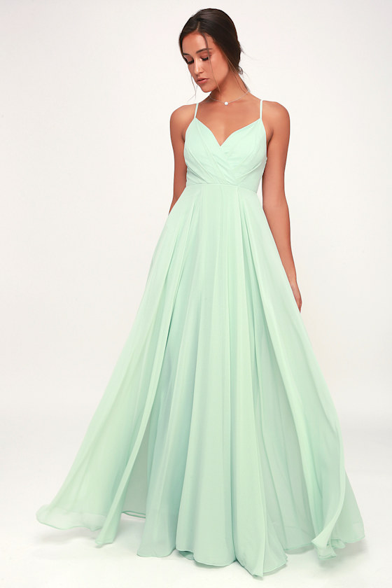 Lovely Mint Maxi Dress Mint Maxi Gown Bridesmaid Dress Lulus