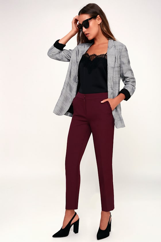 Malone Plum Purple Ruffle Cropped Pants 1