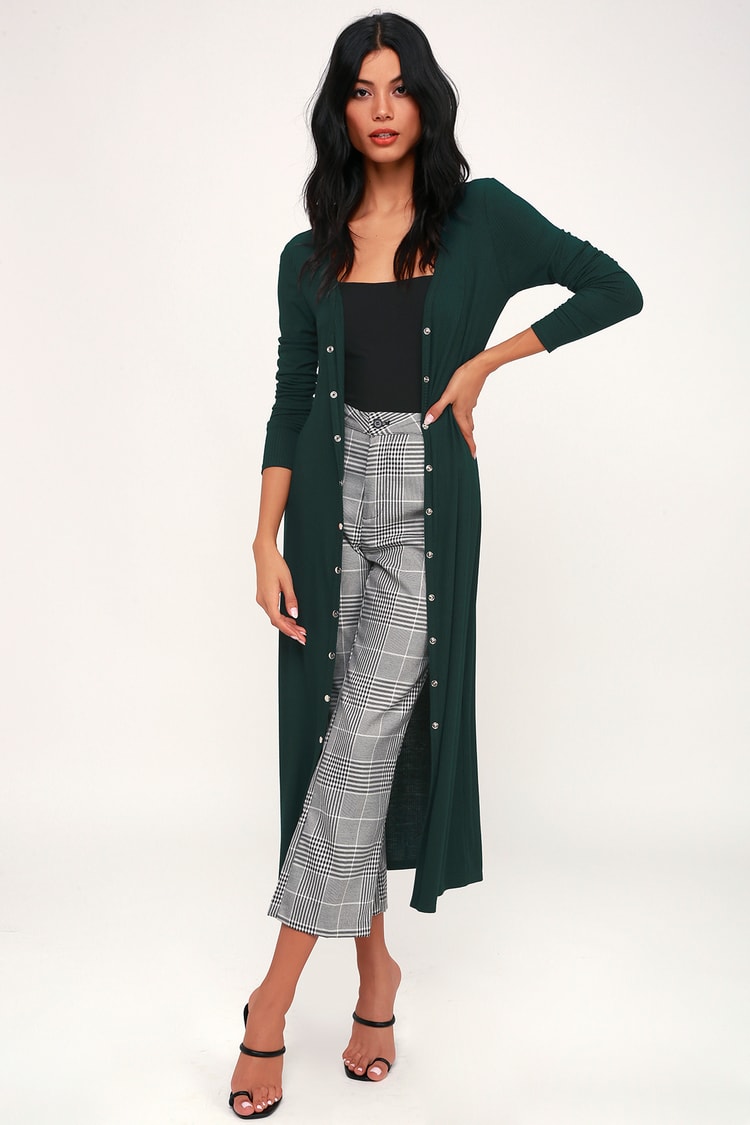 long green cardigan sweater