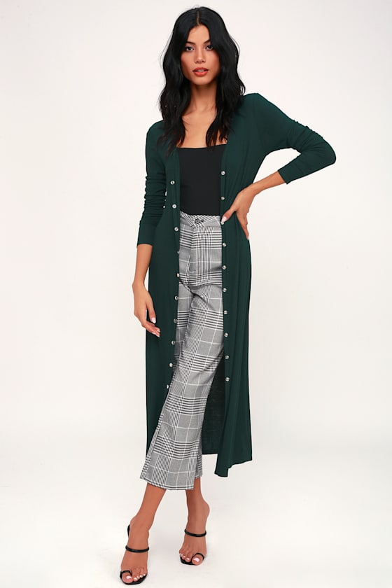 Middleton Forest Green Long Cardigan Sweater 1