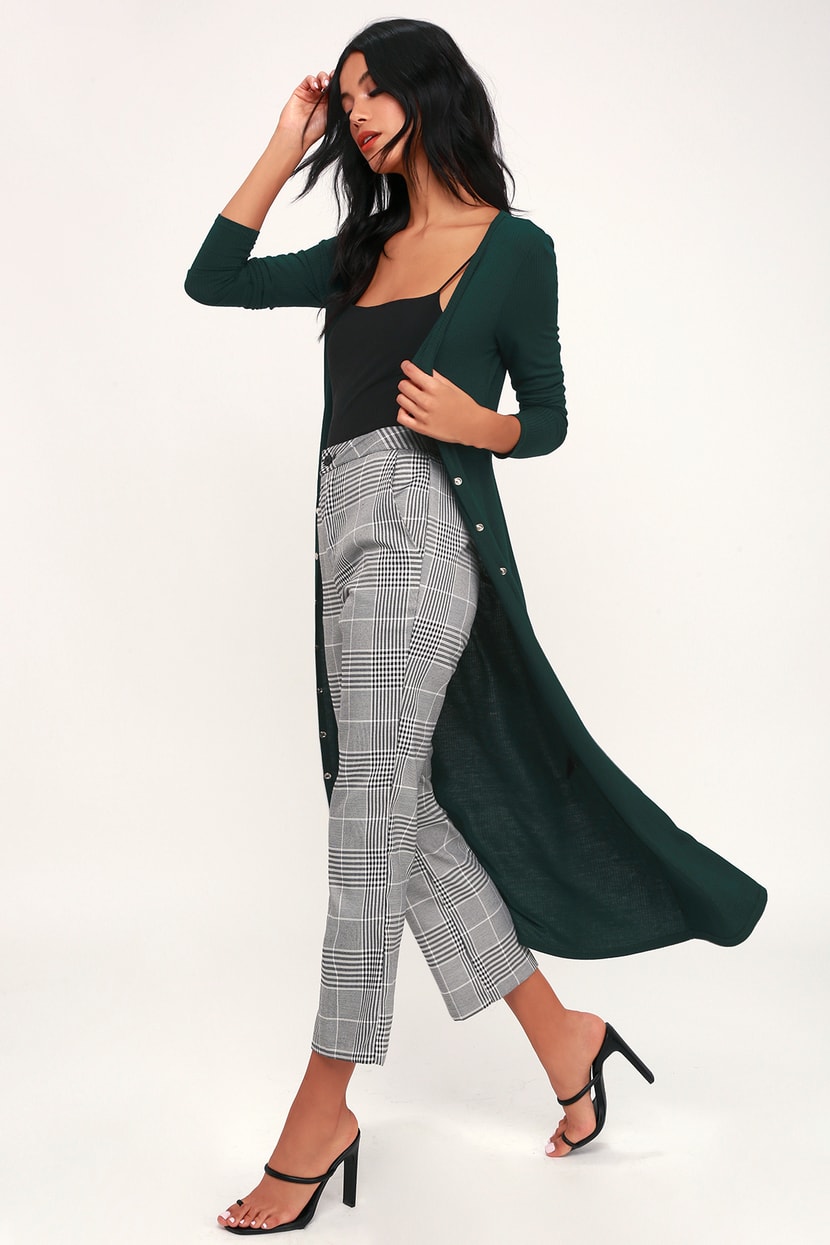 long green cardigan sweater