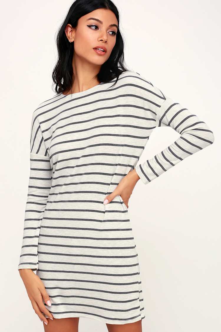 Billabong Simply Put - Striped Shirt Dress - Long Sleeve Dress - Lulus