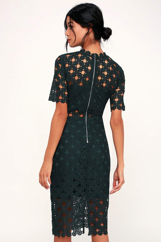 dark teal midi dress