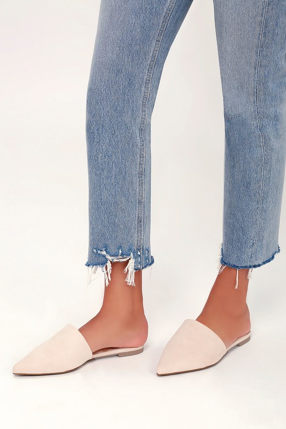 pointed toe slide loafers