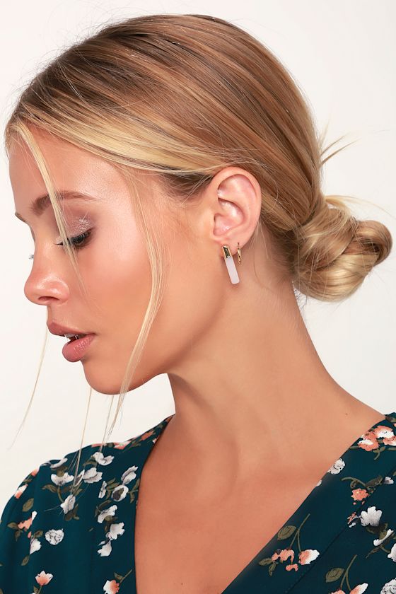 Perfect Collab Gold and White Earrings 1