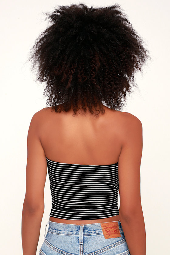 Colie Black and White Striped Tube Top 5