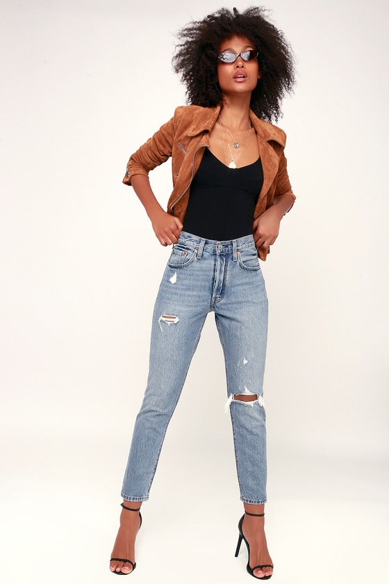 501 Skinny - Light Wash Distressed Jean