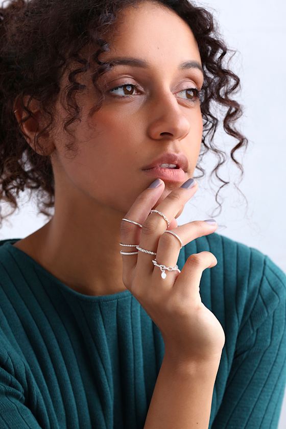 Live Luminously Silver Ring Set 1