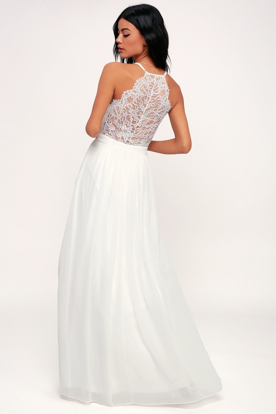 forever and always white lace maxi dress