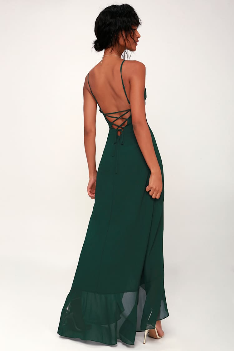 Lovely Maxi Dress - Forest Green Maxi Dress - Ruffled Maxi Dress