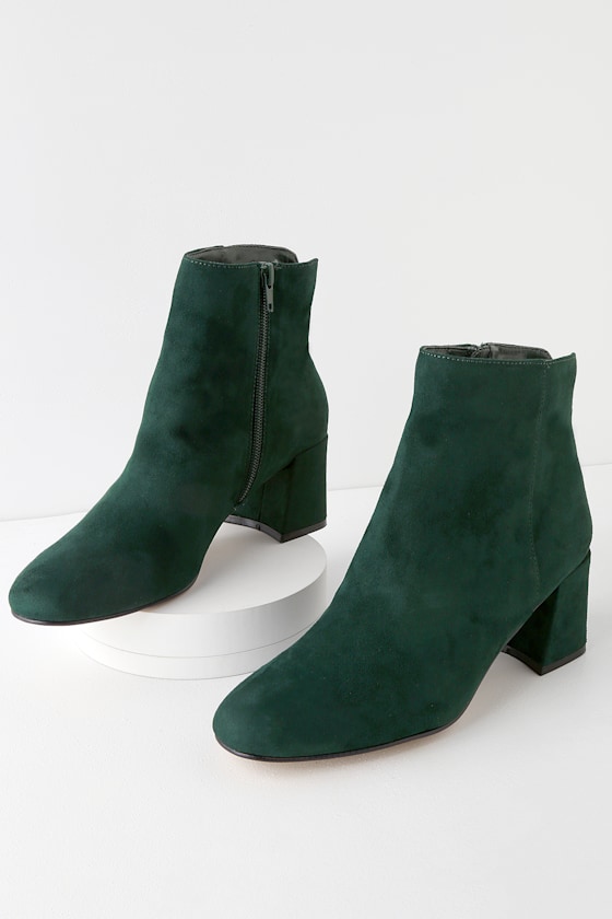 Chinese Laundry Daria Green Ankle Boots Faux Suede Booties Lulus