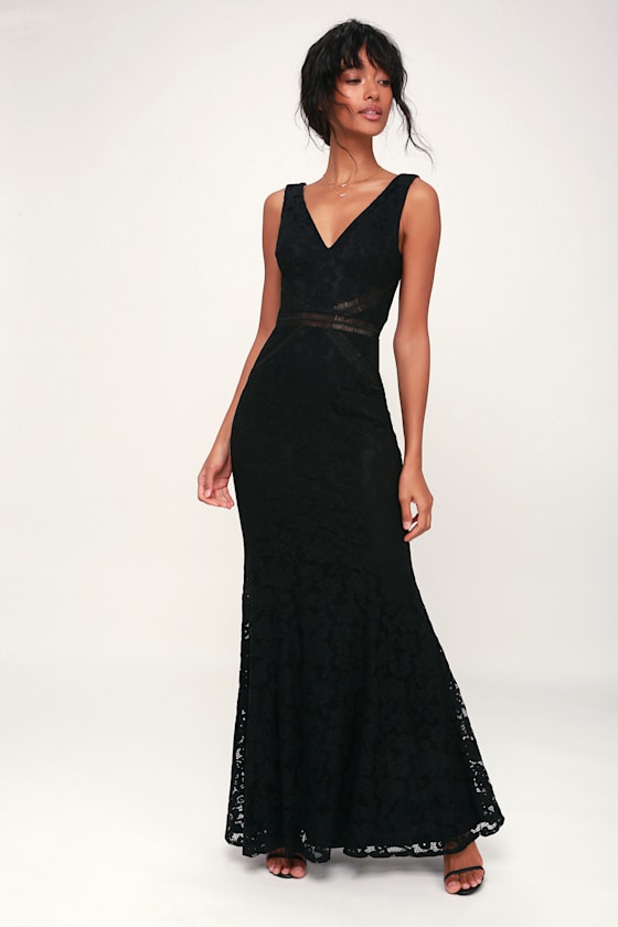 My Forever Black Lace Maxi Dress 2