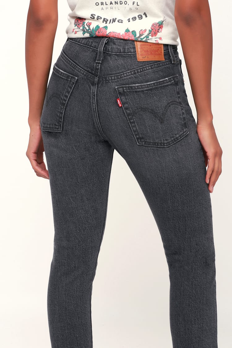 tæt pris paritet Levi's 501 Skinny - Washed Black Jeans - High Rise Skinny Jeans - Lulus