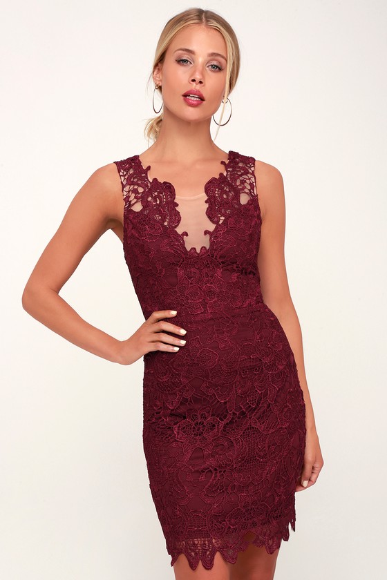 lulus burgundy lace dress