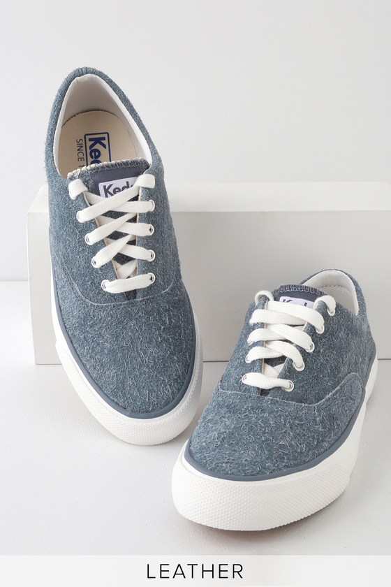 Keds Anchor Hairy Blue Suede - Genuine Suede Sneakers - Lulus