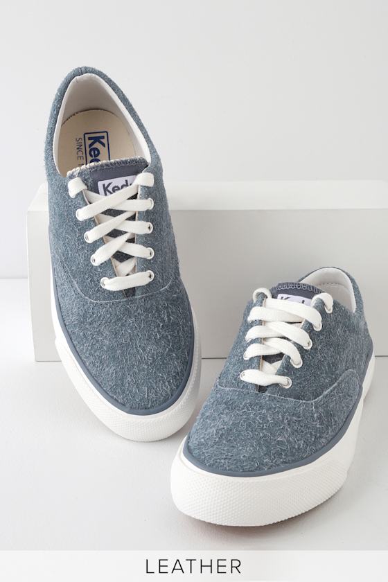 Anchor Hairy Blue Suede Leather Sneakers 3