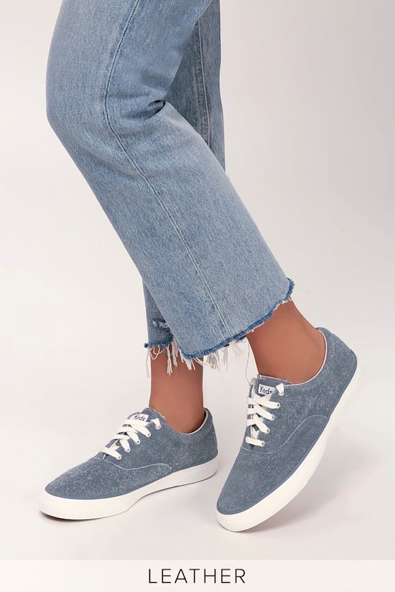Anchor Hairy Blue Suede Leather Sneakers 2