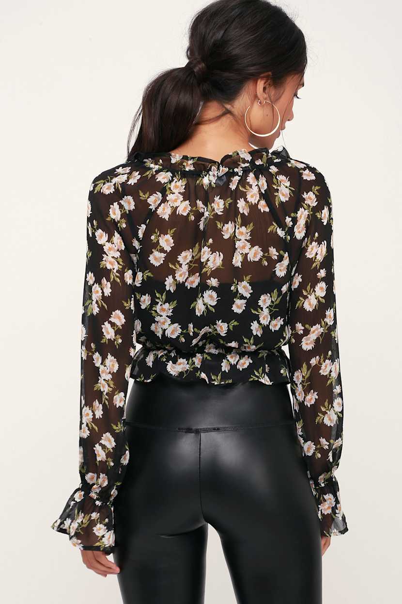 black floral tee