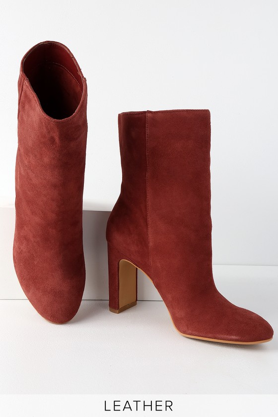 Rust suede booties on sale