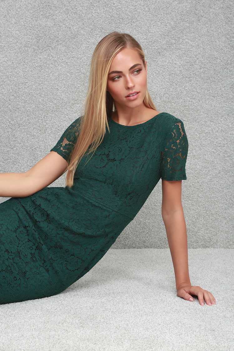 green emerald velvet dress Maura Embossed Floral Midi Dress, Forest Green