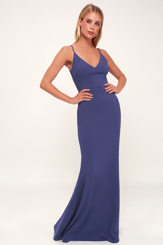 Sexy Slate Blue Maxi Dress - Mermaid Maxi Dress - Bodycon Maxi - Lulus