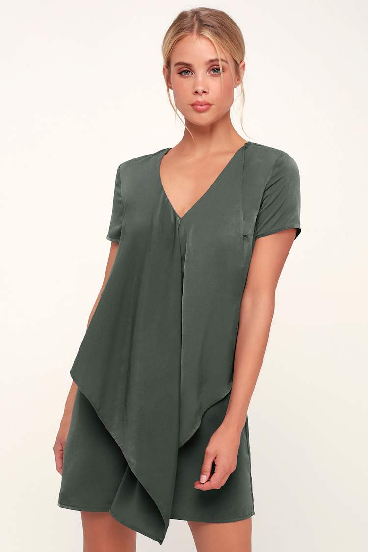 green emerald velvet dress Spotlight Smile Satin Shift Dress in Mint