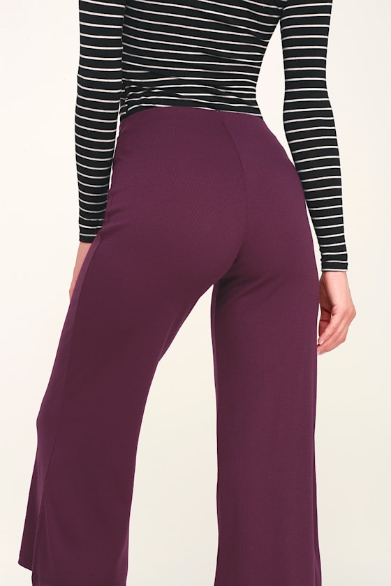 Cute Purple Pants - Wide Leg Pants 
