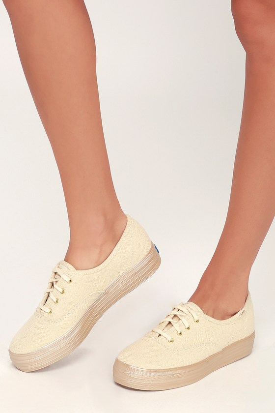 Keds triple deals shimmer gold