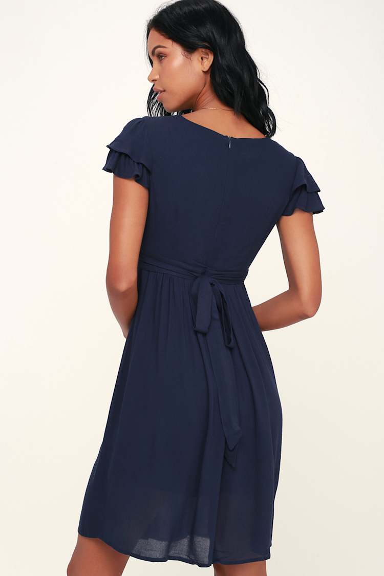 white christmas dresses Blue Embroidered Midi Shirt Dress - Casual Dresses main image 1