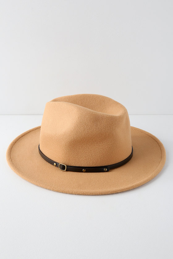 Lulus Tan Hat WideBrim Hat Burgundy Fedora Hat