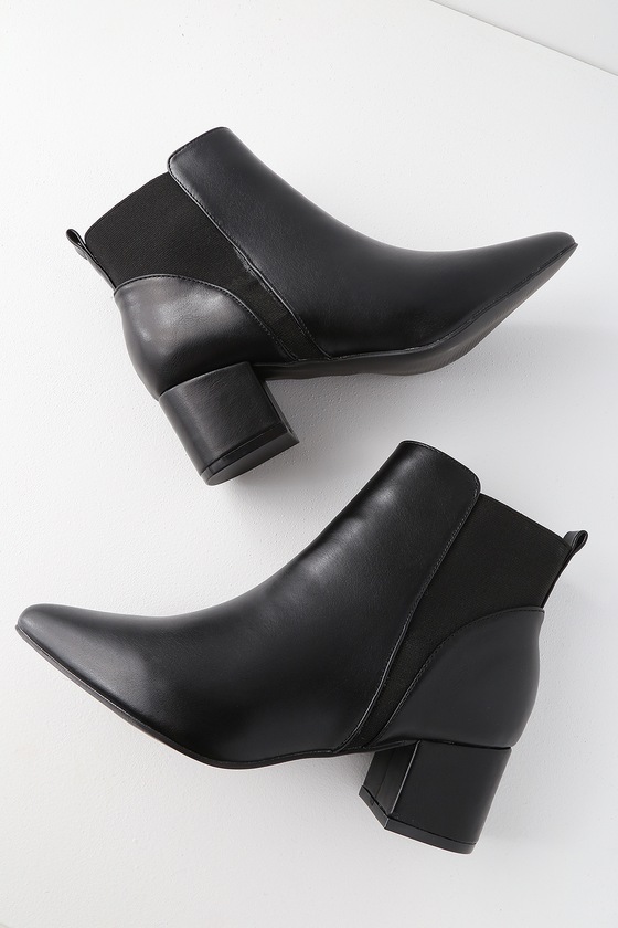 Chase Black Pointed Toe Ankle Booties