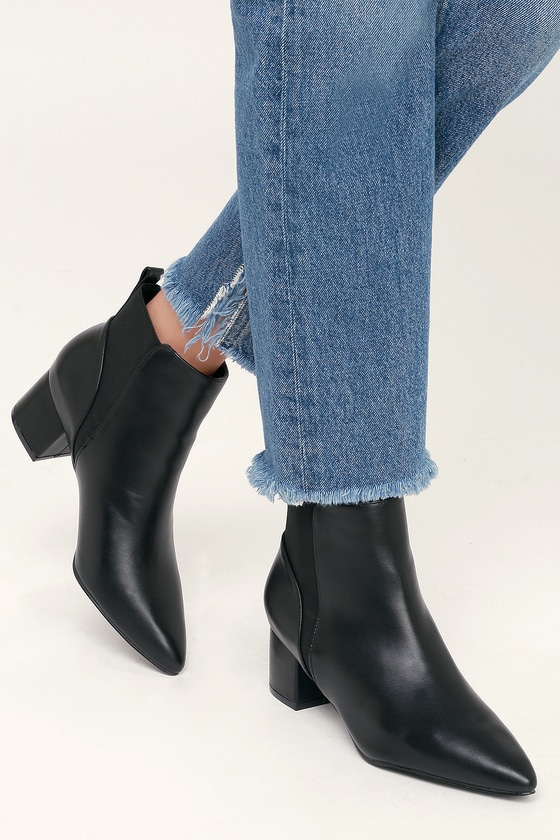 Chase Black Pointed Toe Ankle Booties
