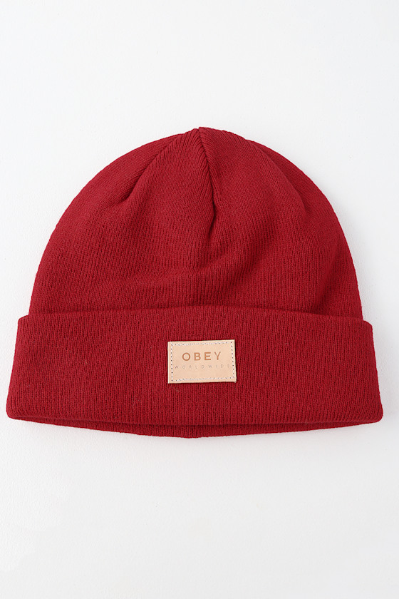 Obey Briean Beanie Red Beanie Knit Beanie Lulus