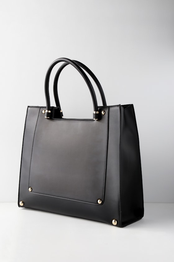 Lulus Tote Black Tote Black Vegan Leather Tote Purse