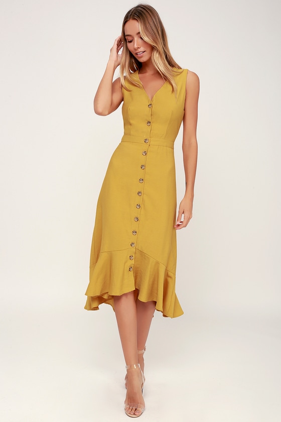 mustard yellow dress