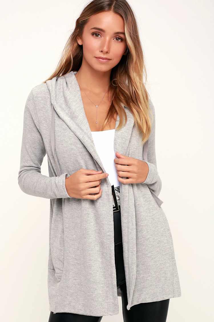 Z Supply Soft Spun Knit Cardigan - Heather Grey Sweater - Hoodie - Lulus