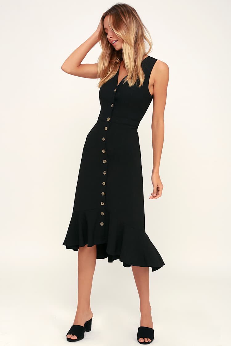 midi dress green Green Midi Dress | Flowy, Square Neckline